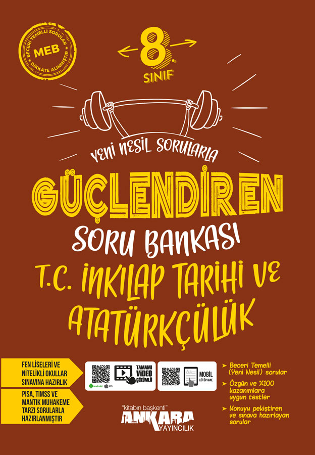 Ankara Yayıncılık 8. Sınıf İnkılap Tarihi ve Atatürkçülük Güçlendiren Soru Bankası