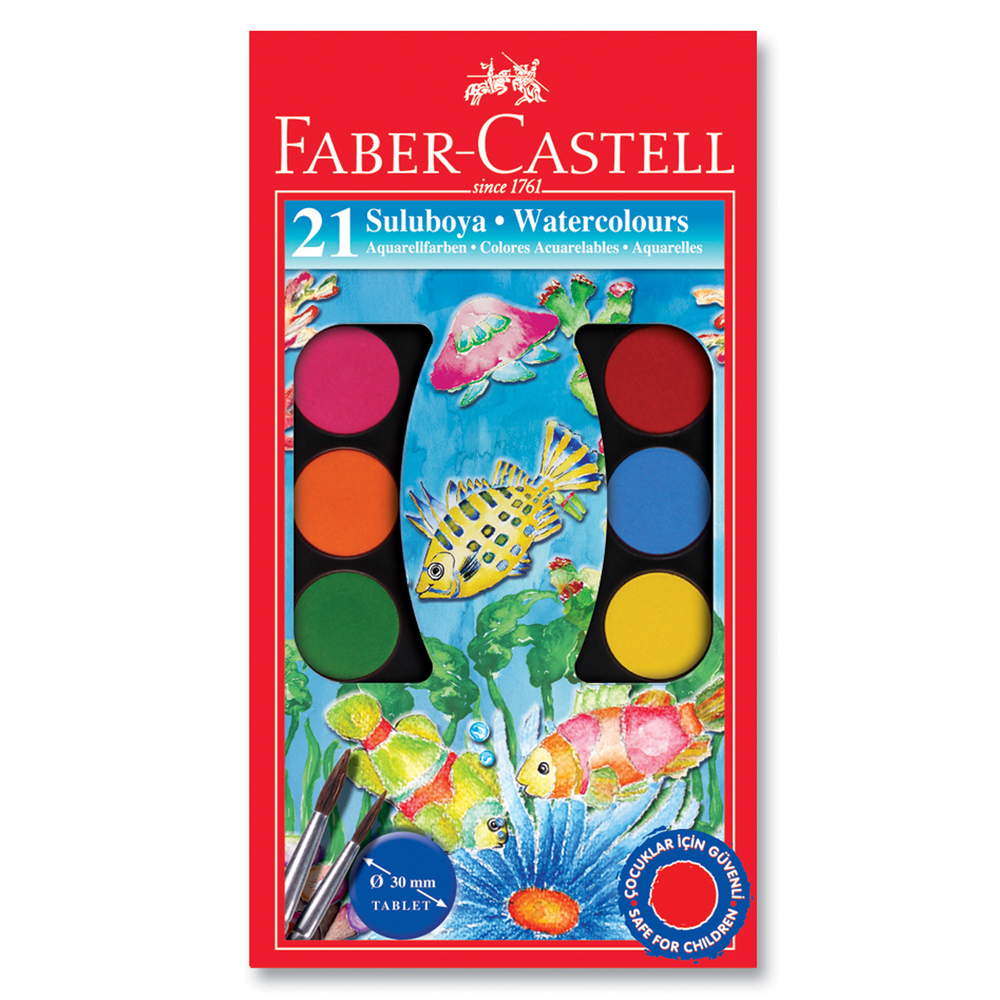 Faber Castell Büyük Boy Suluboya 21 Renk