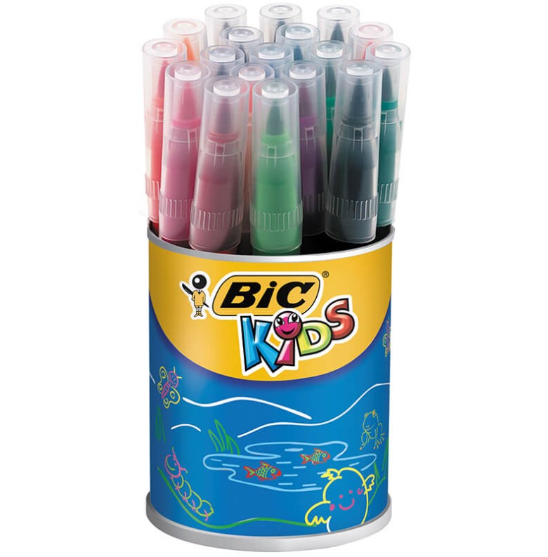 bic fırça uçlu 18 renk keçeli boya kalemi